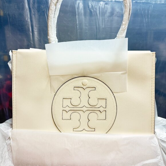 Tory Burch Small Ella Bio Tote – Warm White - Picture 8 of 9